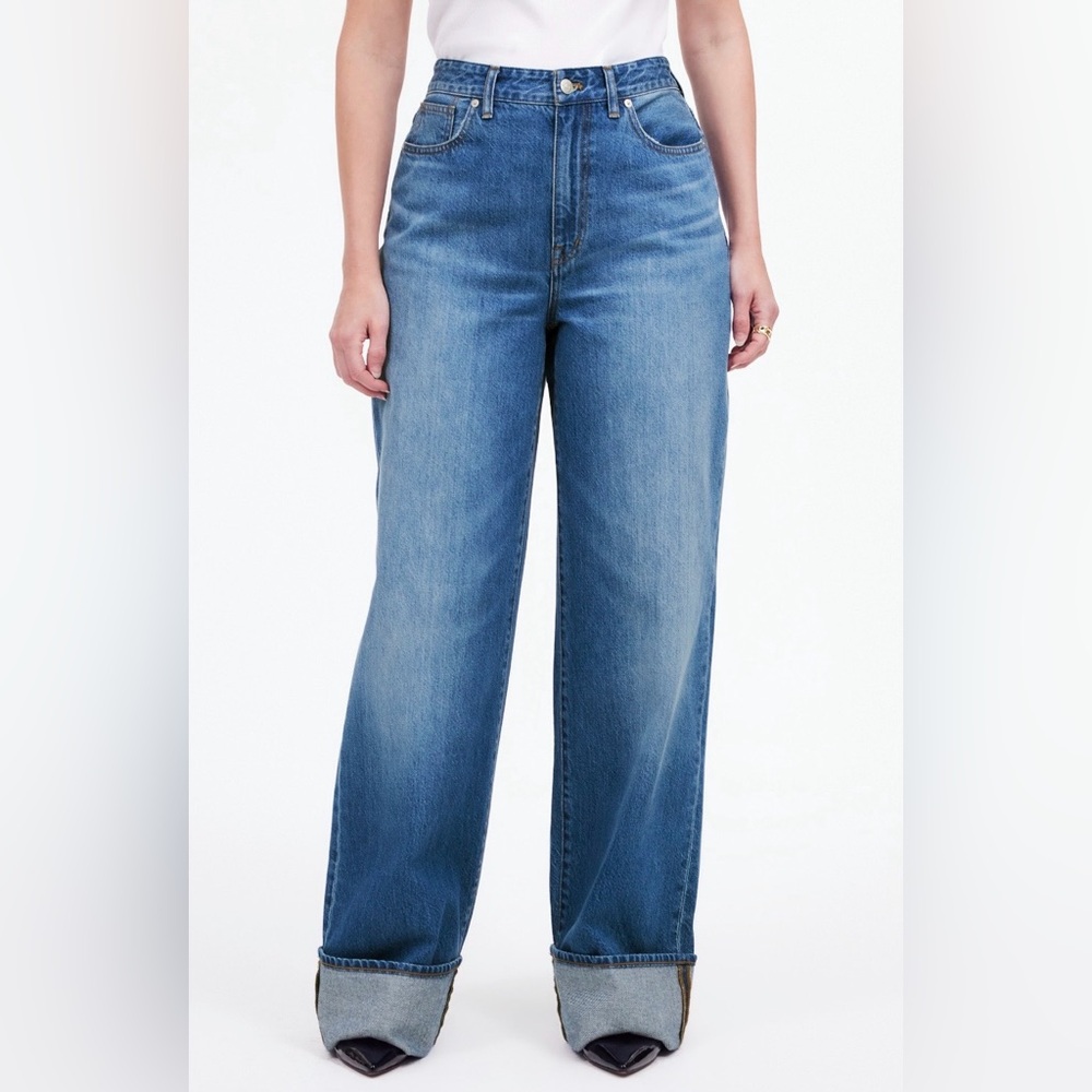 Madewell curvy superwide leg jeans in fannin wash